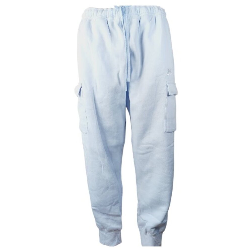 Nike Men's Light Blue Club Fleece Elastic Waist Cargo Jogger Pants Size XXL
